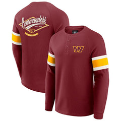 Washington Commanders Darius Rucker Collection Waffle-Knit Raglan Long Sleeve Henley T-Shirt Burgundy | Fanatics