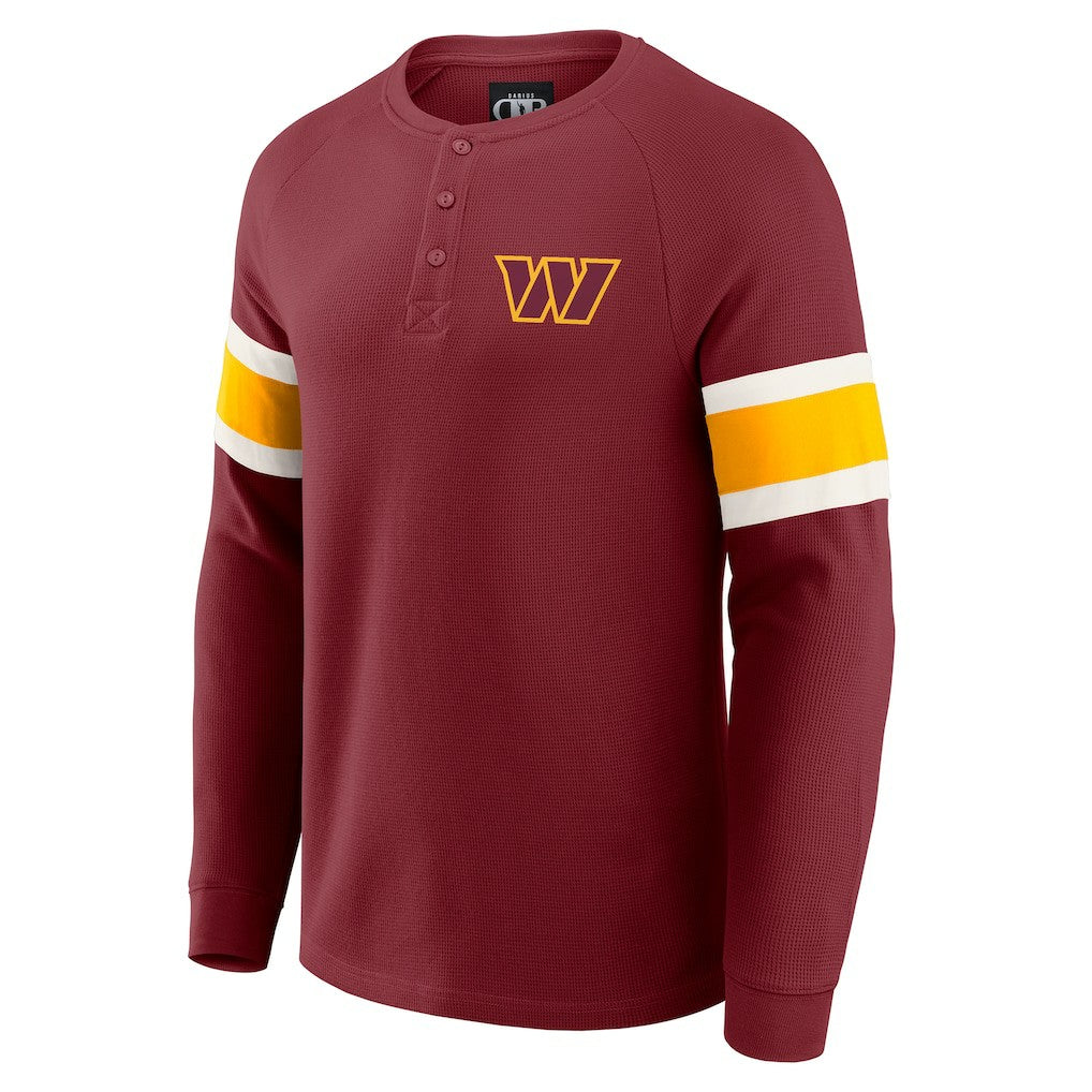 Washington Commanders Darius Rucker Collection Waffle-Knit Raglan Long Sleeve Henley T-Shirt Burgundy | Fanatics