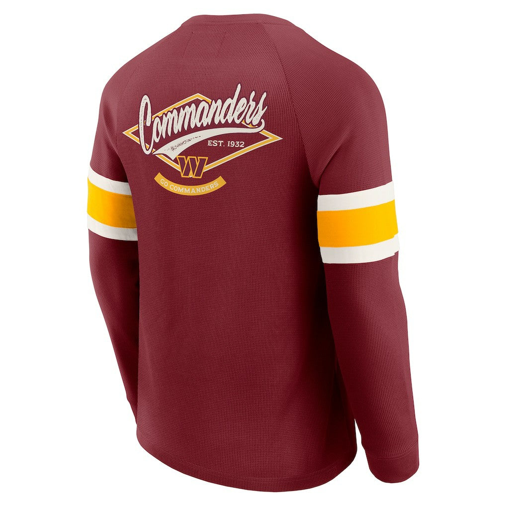 Washington Commanders Darius Rucker Collection Waffle-Knit Raglan Long Sleeve Henley T-Shirt Burgundy | Fanatics