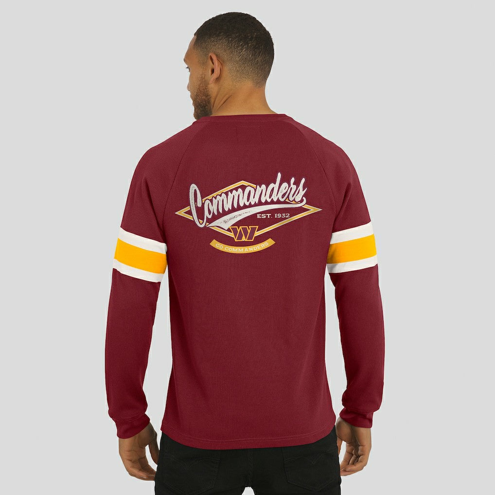 Washington Commanders Darius Rucker Collection Waffle-Knit Raglan Long Sleeve Henley T-Shirt Burgundy | Fanatics