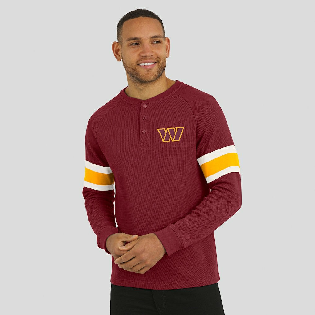 Washington Commanders Darius Rucker Collection Waffle-Knit Raglan Long Sleeve Henley T-Shirt Burgundy | Fanatics