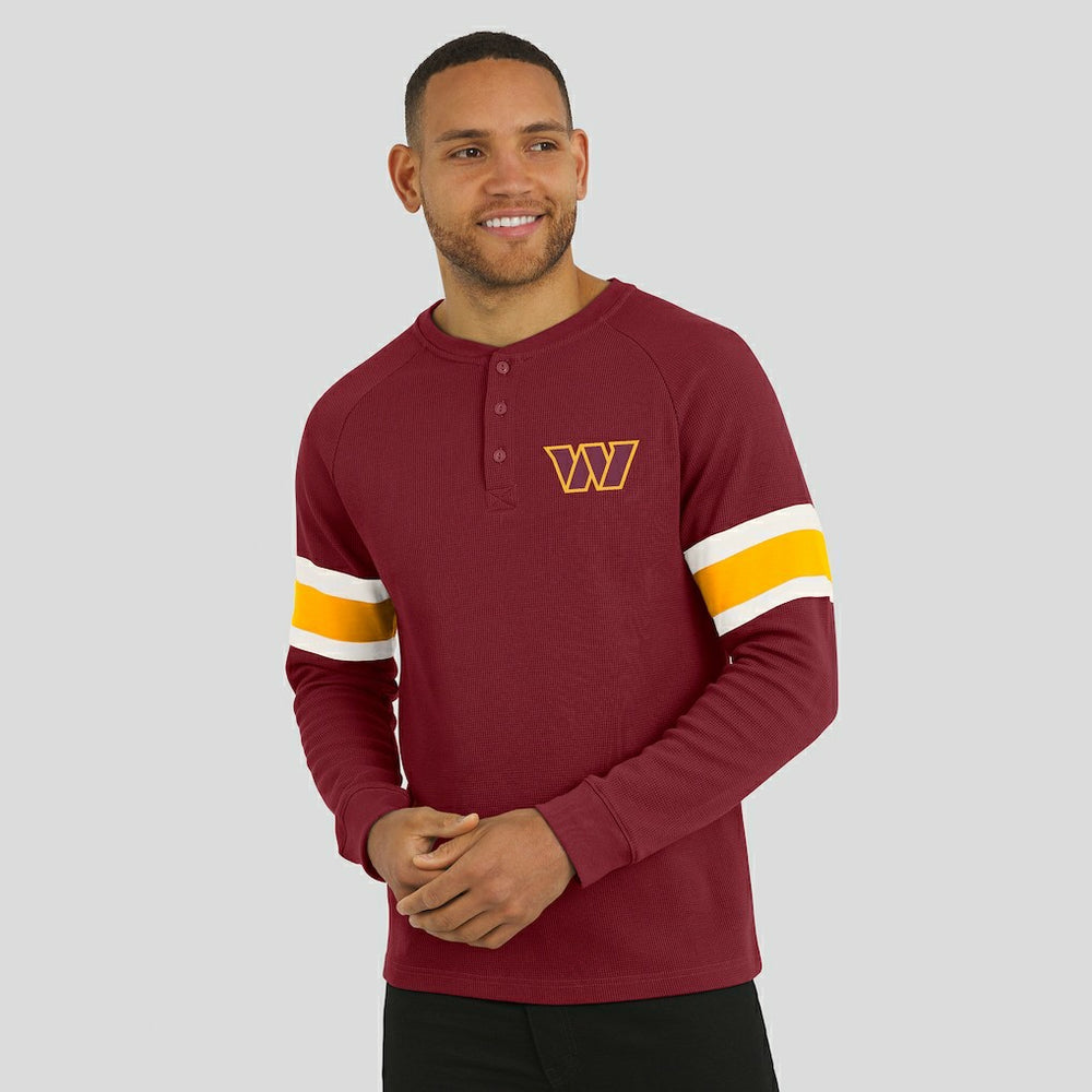 Washington Commanders Darius Rucker Collection Waffle-Knit Raglan Long Sleeve Henley T-Shirt Burgundy | Fanatics