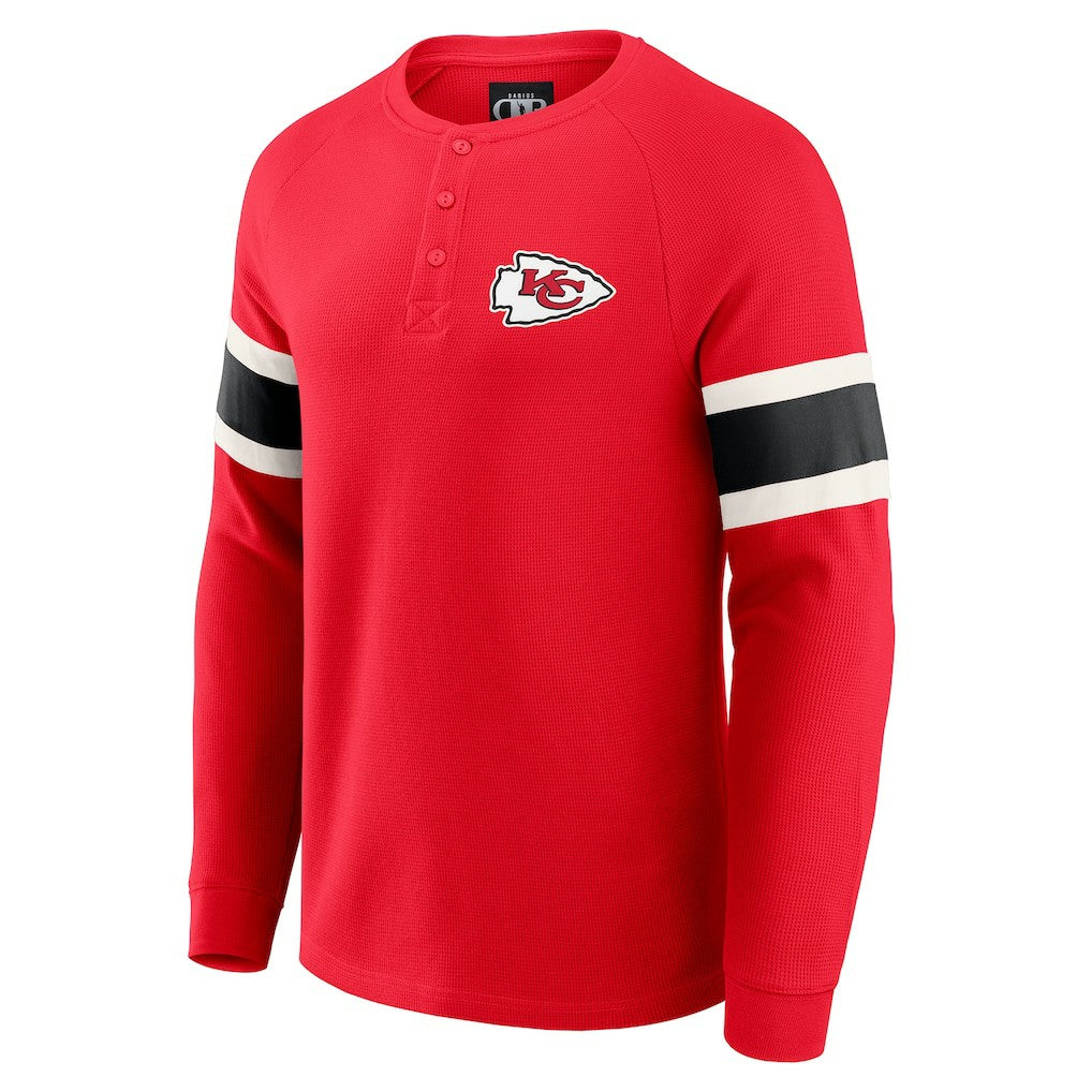 Kansas City Chiefs Darius Rucker Collection Waffle-Knit Raglan Long Sleeve Henley T-Shirt Red | Fanatics