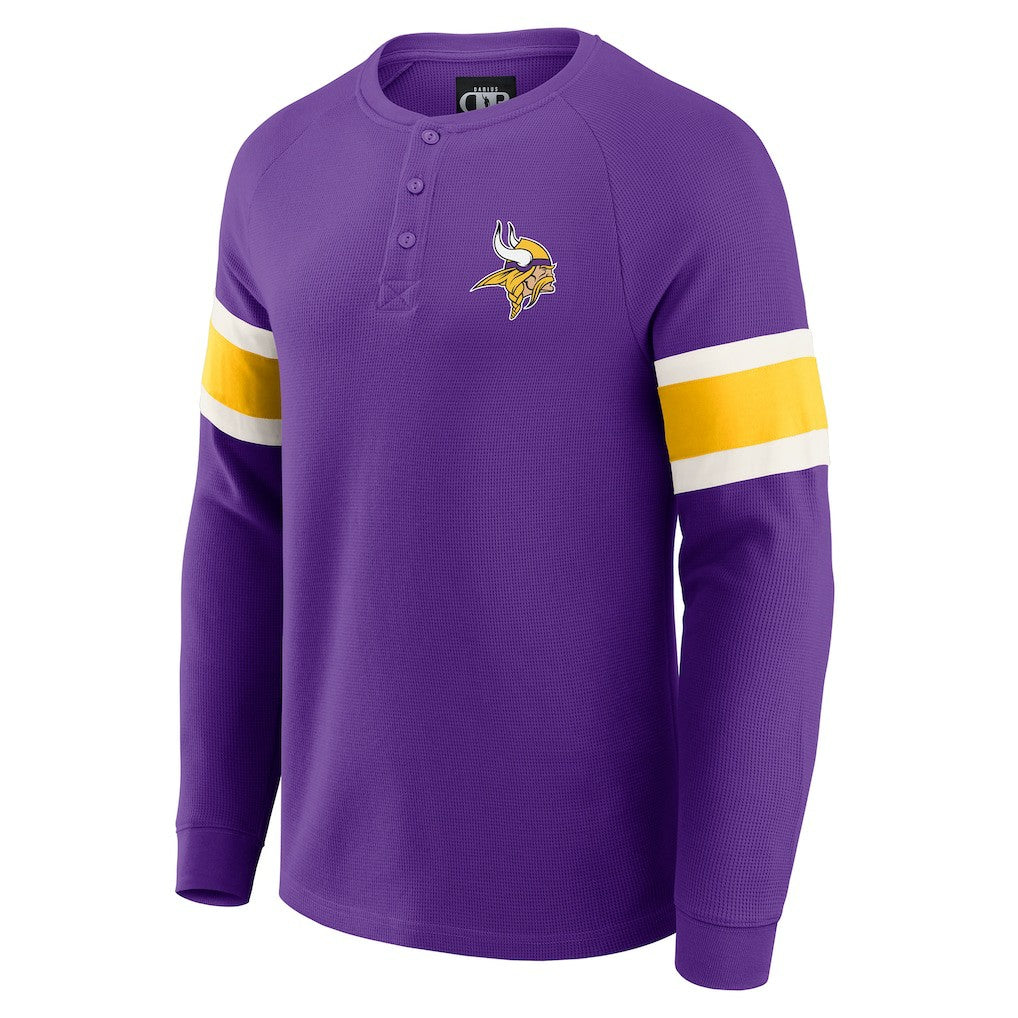 Minnesota Vikings Darius Rucker Collection Waffle-Knit Raglan Long Sleeve Henley T-Shirt Purple | Fanatics