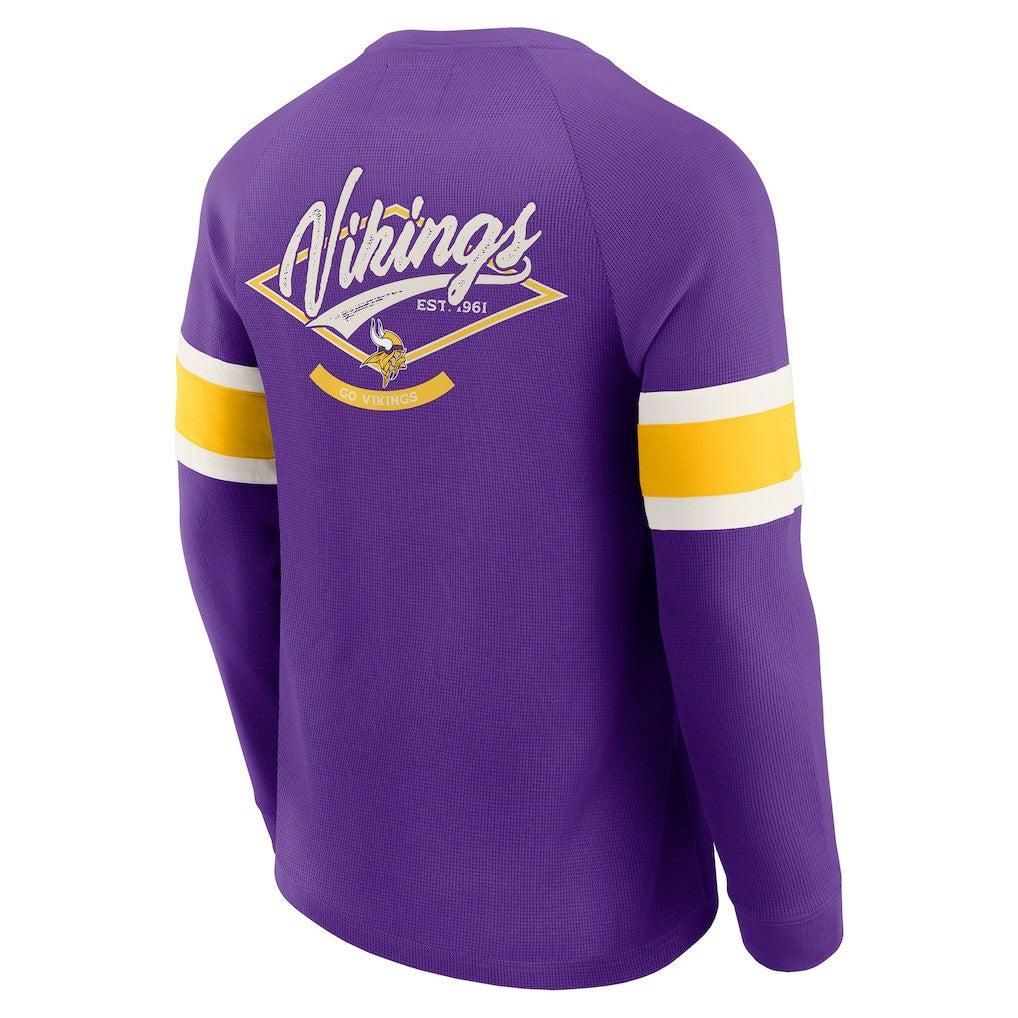 Minnesota Vikings Darius Rucker Collection Waffle-Knit Raglan Long Sleeve Henley T-Shirt Purple | Fanatics