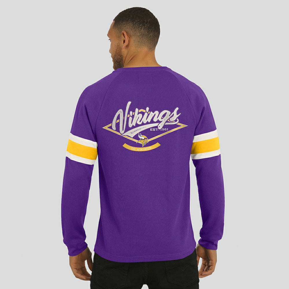Minnesota Vikings Darius Rucker Collection Waffle-Knit Raglan Long Sleeve Henley T-Shirt Purple | Fanatics