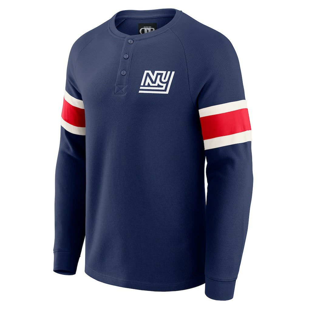 New York Giants Darius Rucker Collection Waffle-Knit Raglan Long Sleeve Henley T-Shirt Navy | Fanatics