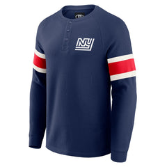 New York Giants Darius Rucker Collection Waffle-Knit Raglan Long Sleeve Henley T-Shirt Navy | Fanatics