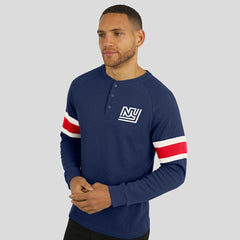 New York Giants Darius Rucker Collection Waffle-Knit Raglan Long Sleeve Henley T-Shirt Navy | Fanatics
