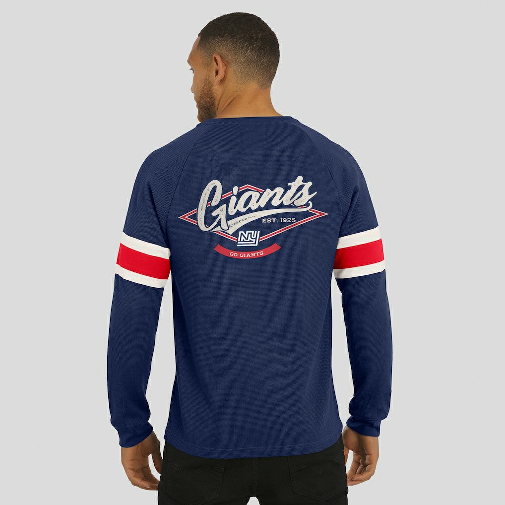 New York Giants Darius Rucker Collection Waffle-Knit Raglan Long Sleeve Henley T-Shirt Navy | Fanatics