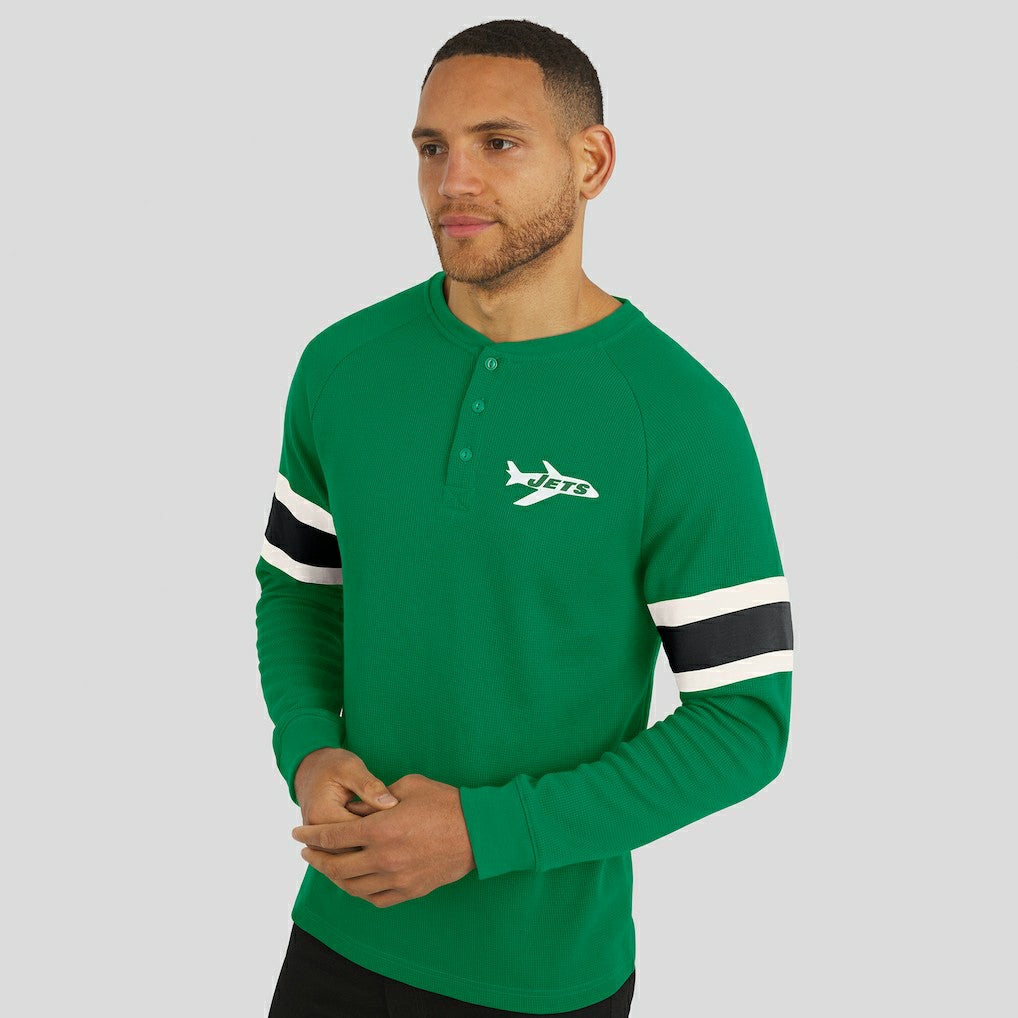 New York Jets Darius Rucker Collection Waffle-Knit Raglan Long Sleeve Henley T-Shirt Kelly Green | Fanatics