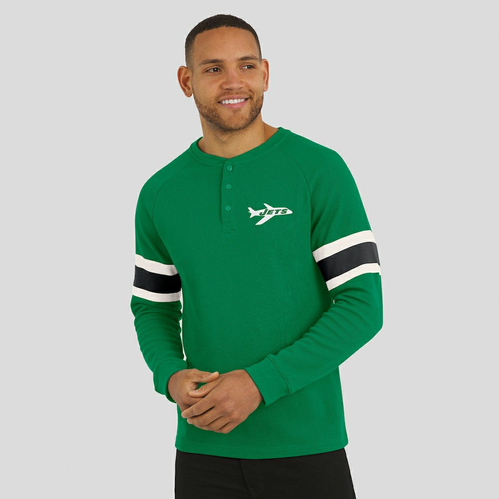 New York Jets Darius Rucker Collection Waffle-Knit Raglan Long Sleeve Henley T-Shirt Kelly Green | Fanatics