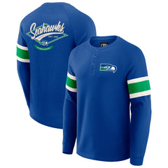 Seattle Seahawks Darius Rucker Collection Waffle-Knit Raglan Long Sleeve Henley T-Shirt College Navy | Fanatics