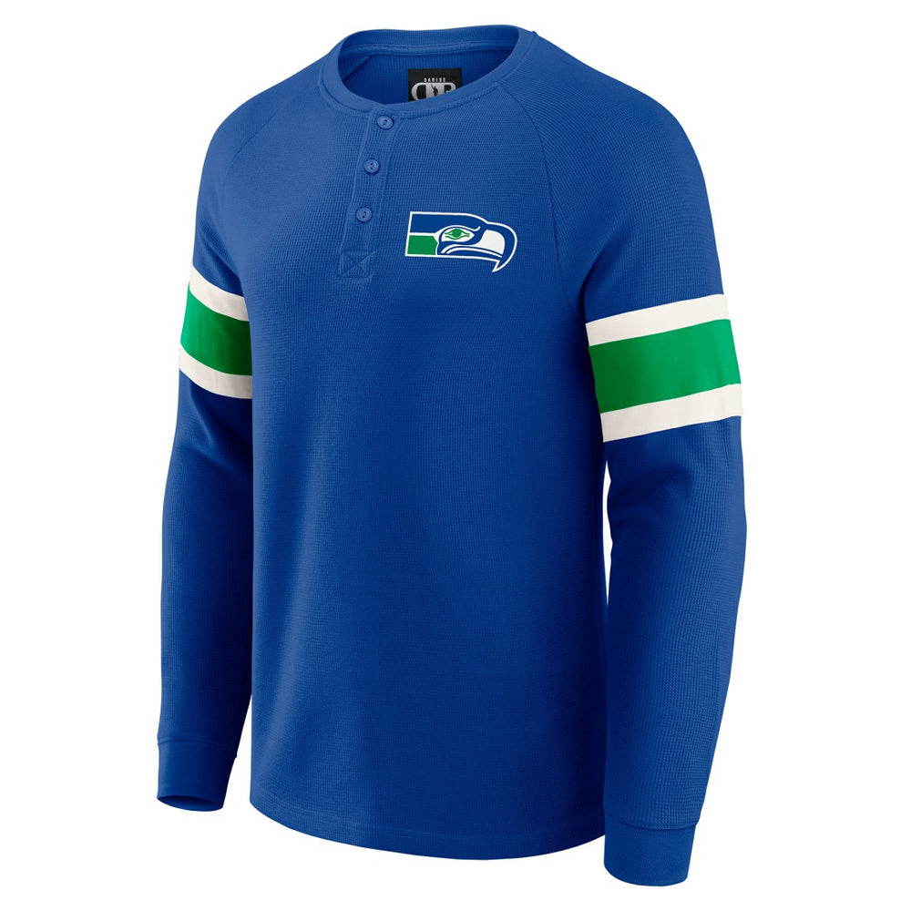 Seattle Seahawks Darius Rucker Collection Waffle-Knit Raglan Long Sleeve Henley T-Shirt College Navy | Fanatics