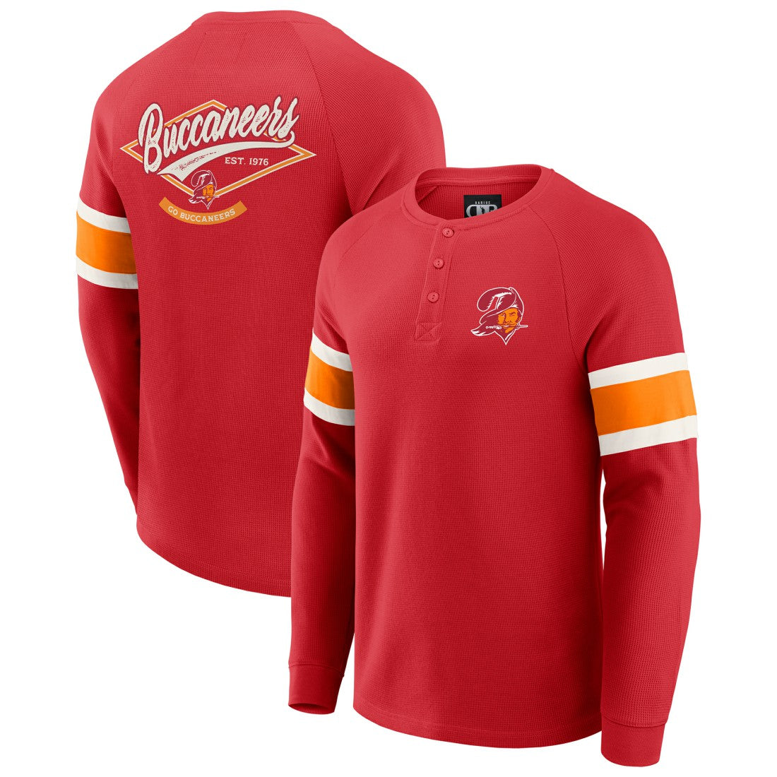 Tampa Bay Buccaneers Darius Rucker Collection Waffle-Knit Raglan Long Sleeve Henley T-Shirt Red | Fanatics