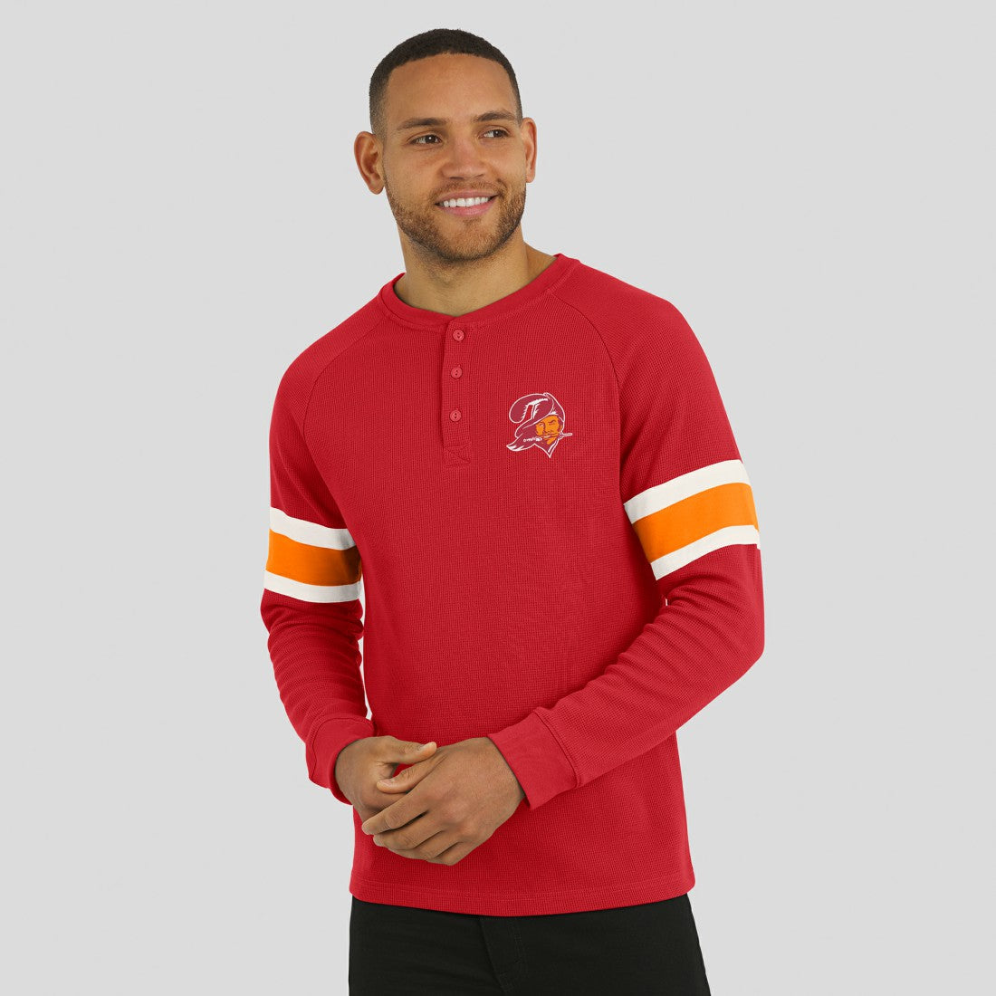 Tampa Bay Buccaneers Darius Rucker Collection Waffle-Knit Raglan Long Sleeve Henley T-Shirt Red | Fanatics