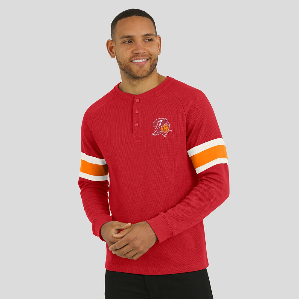 Tampa Bay Buccaneers Darius Rucker Collection Waffle-Knit Raglan Long Sleeve Henley T-Shirt Red | Fanatics