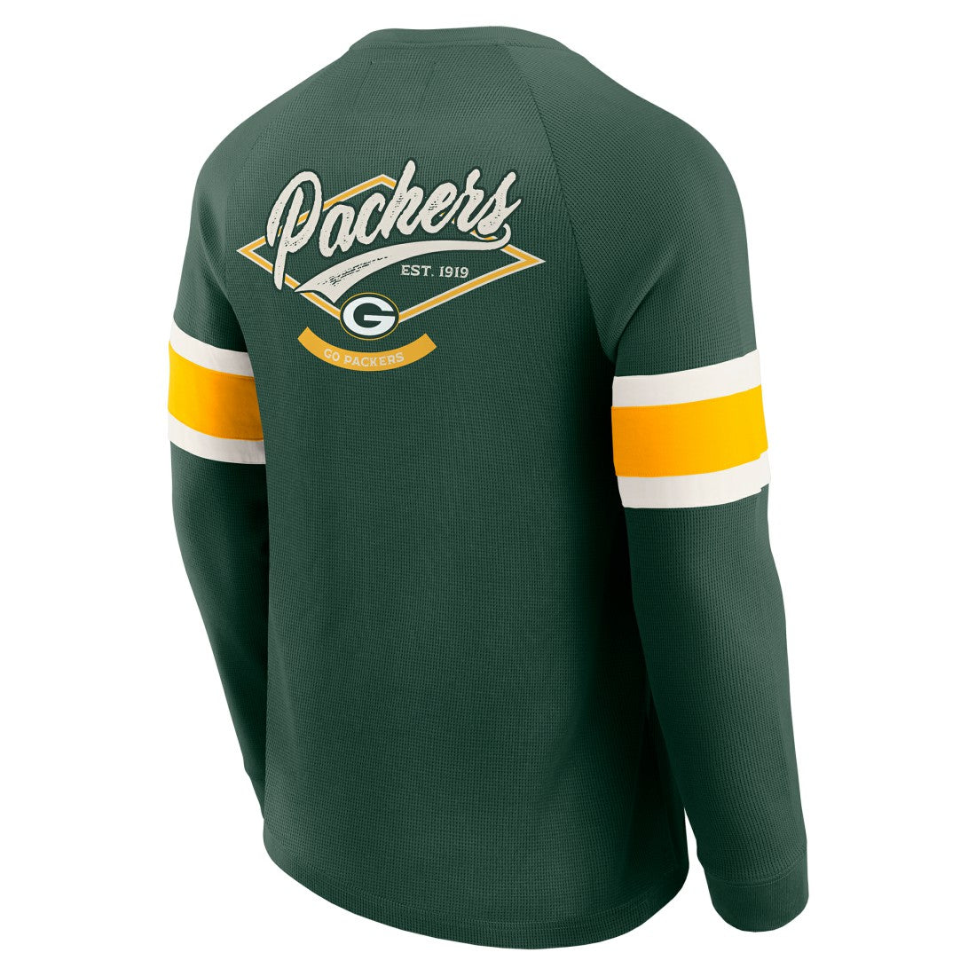 Green Bay Packers Darius Rucker Collection Waffle-Knit Raglan Long Sleeve Henley T-Shirt Green | Fanatics