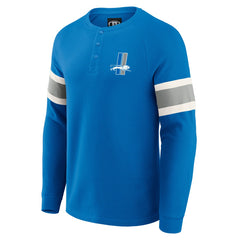 Detroit Lions Darius Rucker Collection Waffle-Knit Raglan Long Sleeve Henley T-Shirt Blue | Fanatics