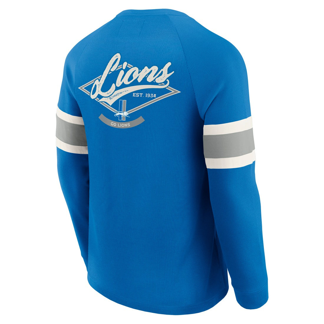 Detroit Lions Darius Rucker Collection Waffle-Knit Raglan Long Sleeve Henley T-Shirt Blue | Fanatics