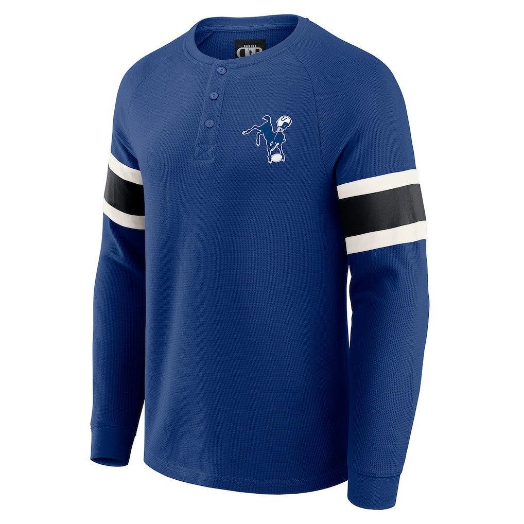 Indianapolis Colts Darius Rucker Collection Waffle-Knit Raglan Long Sleeve Henley T-Shirt Royal | Fanatics