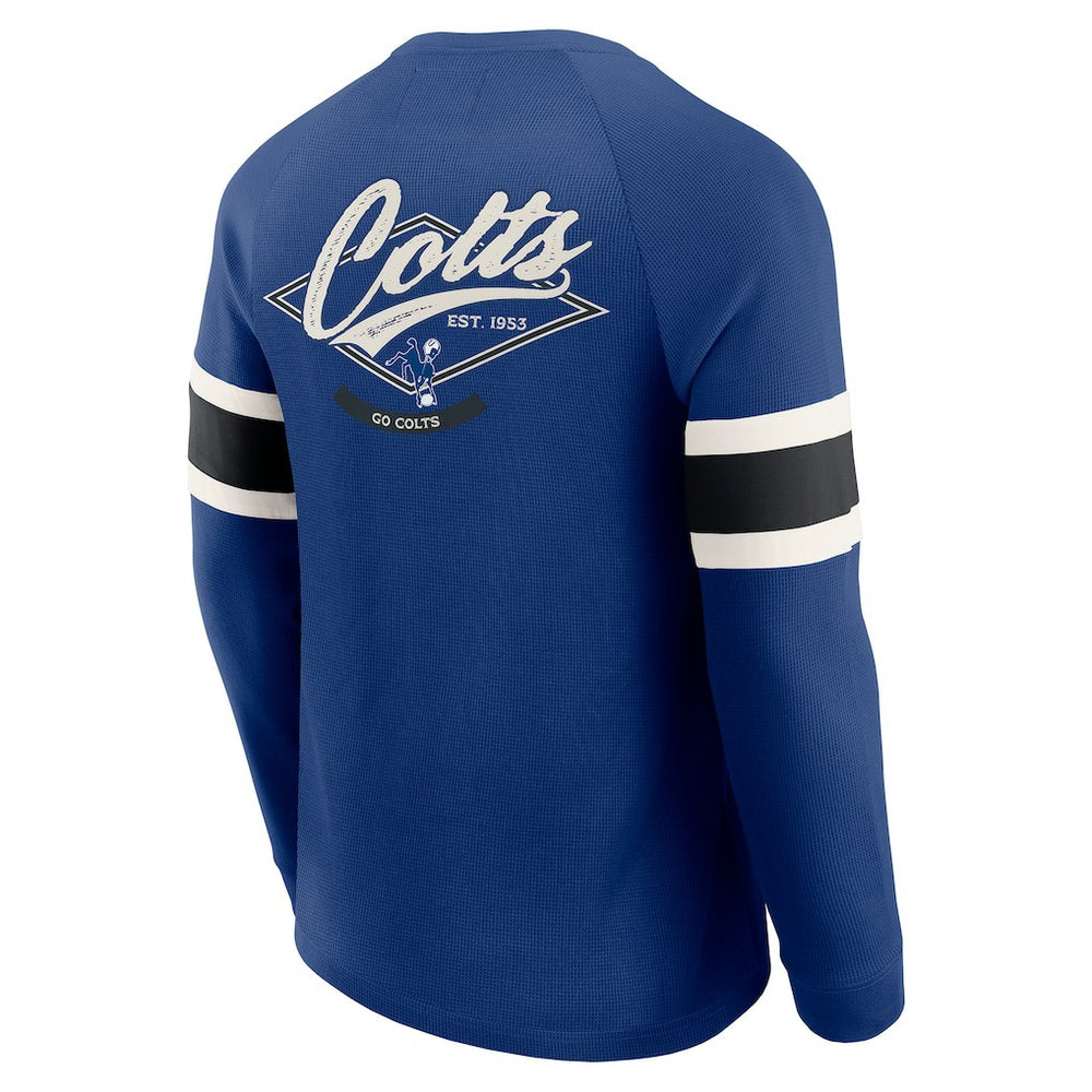 Indianapolis Colts Darius Rucker Collection Waffle-Knit Raglan Long Sleeve Henley T-Shirt Royal | Fanatics