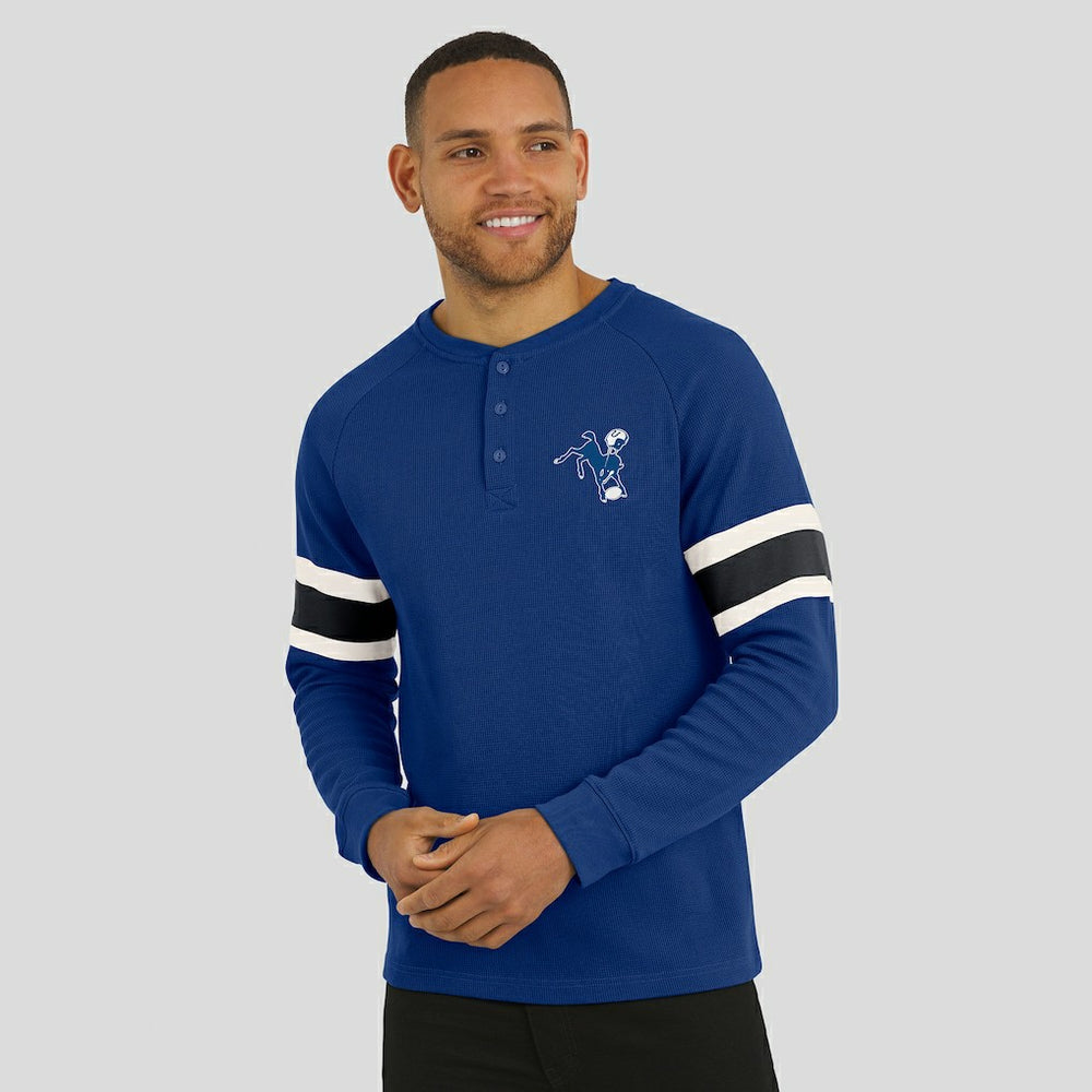 Indianapolis Colts Darius Rucker Collection Waffle-Knit Raglan Long Sleeve Henley T-Shirt Royal | Fanatics