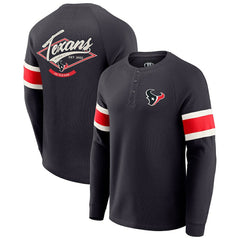 Houston Texans Darius Rucker Collection Waffle-Knit Raglan Long Sleeve Henley T-Shirt Navy | Fanatics