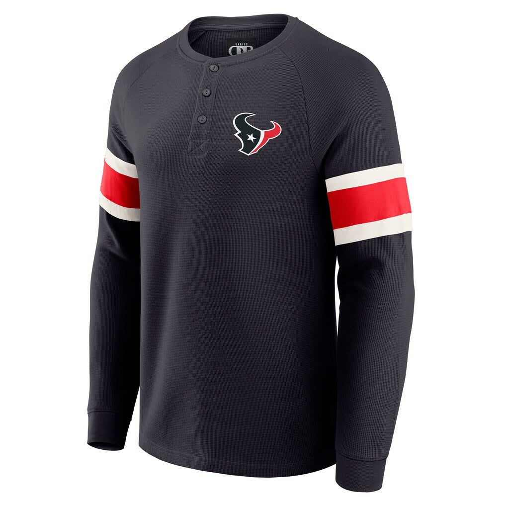 Houston Texans Darius Rucker Collection Waffle-Knit Raglan Long Sleeve Henley T-Shirt Navy | Fanatics