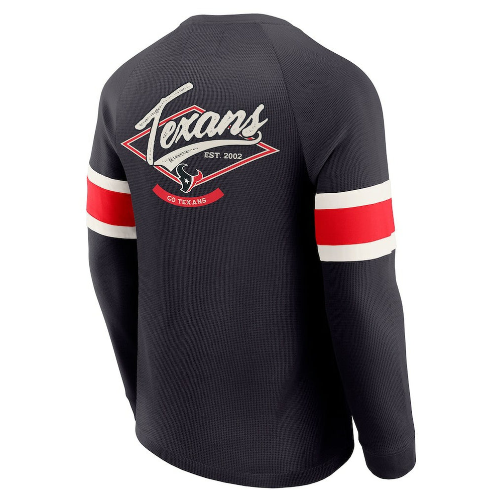 Houston Texans Darius Rucker Collection Waffle-Knit Raglan Long Sleeve Henley T-Shirt Navy | Fanatics