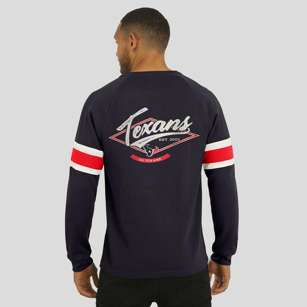 Houston Texans Darius Rucker Collection Waffle-Knit Raglan Long Sleeve Henley T-Shirt Navy | Fanatics