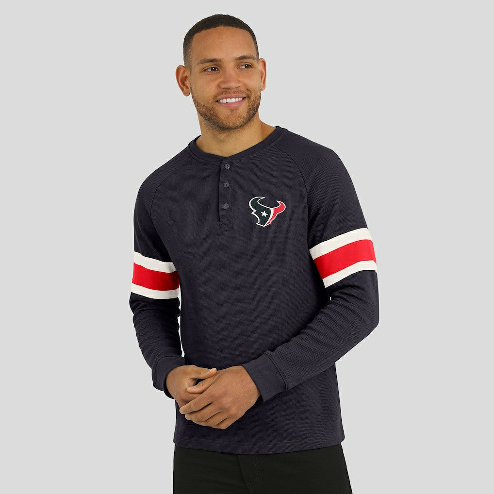 Houston Texans Darius Rucker Collection Waffle-Knit Raglan Long Sleeve Henley T-Shirt Navy | Fanatics