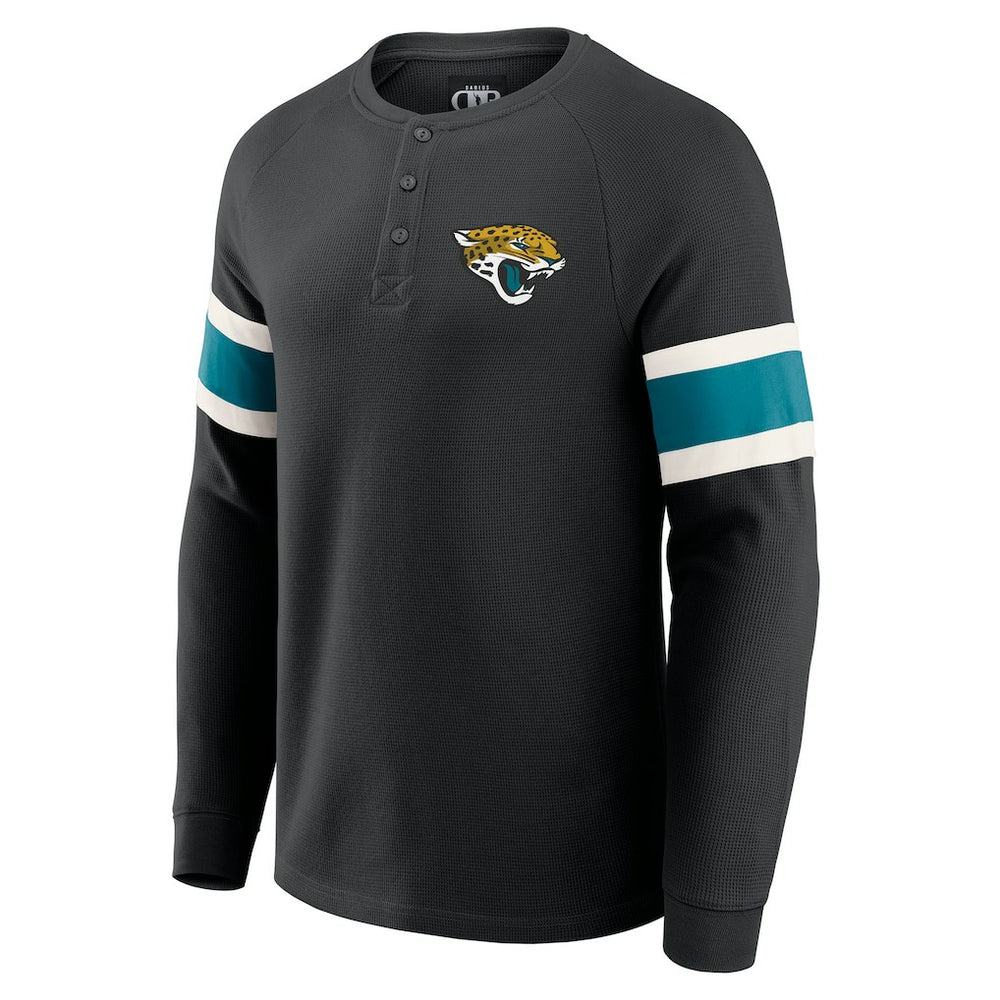 Jacksonville Jaguars Darius Rucker Collection Waffle-Knit Raglan Long Sleeve Henley T-Shirt Black | Fanatics