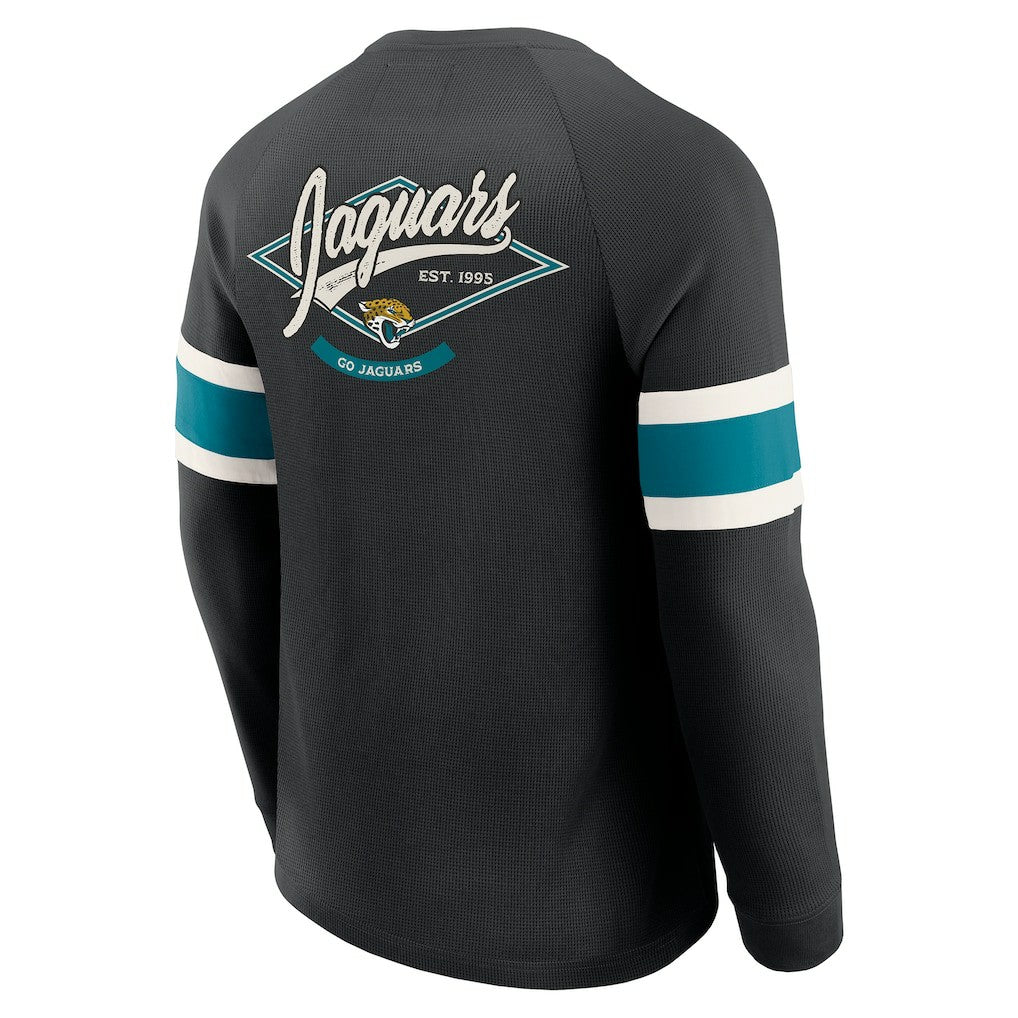 Jacksonville Jaguars Darius Rucker Collection Waffle-Knit Raglan Long Sleeve Henley T-Shirt Black | Fanatics