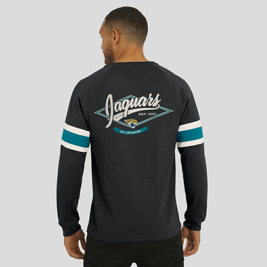 Jacksonville Jaguars Darius Rucker Collection Waffle-Knit Raglan Long Sleeve Henley T-Shirt Black | Fanatics