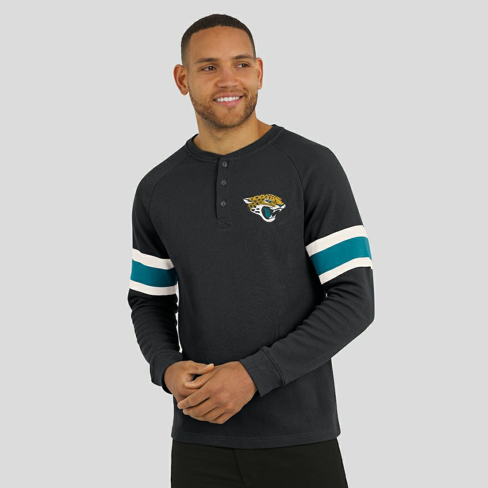 Jacksonville Jaguars Darius Rucker Collection Waffle-Knit Raglan Long Sleeve Henley T-Shirt Black | Fanatics