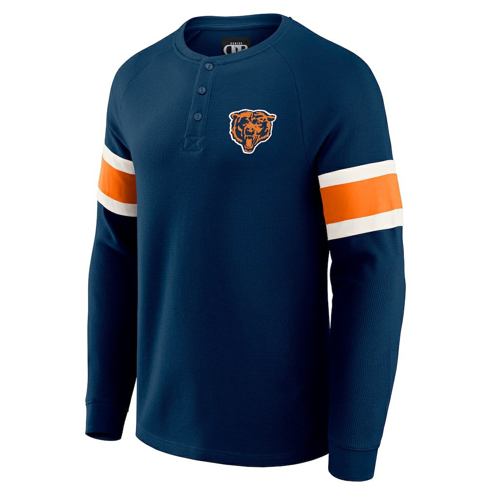 Chicago Bears Darius Rucker Collection Waffle-Knit Raglan Long Sleeve Henley T-Shirt Navy | Fanatics