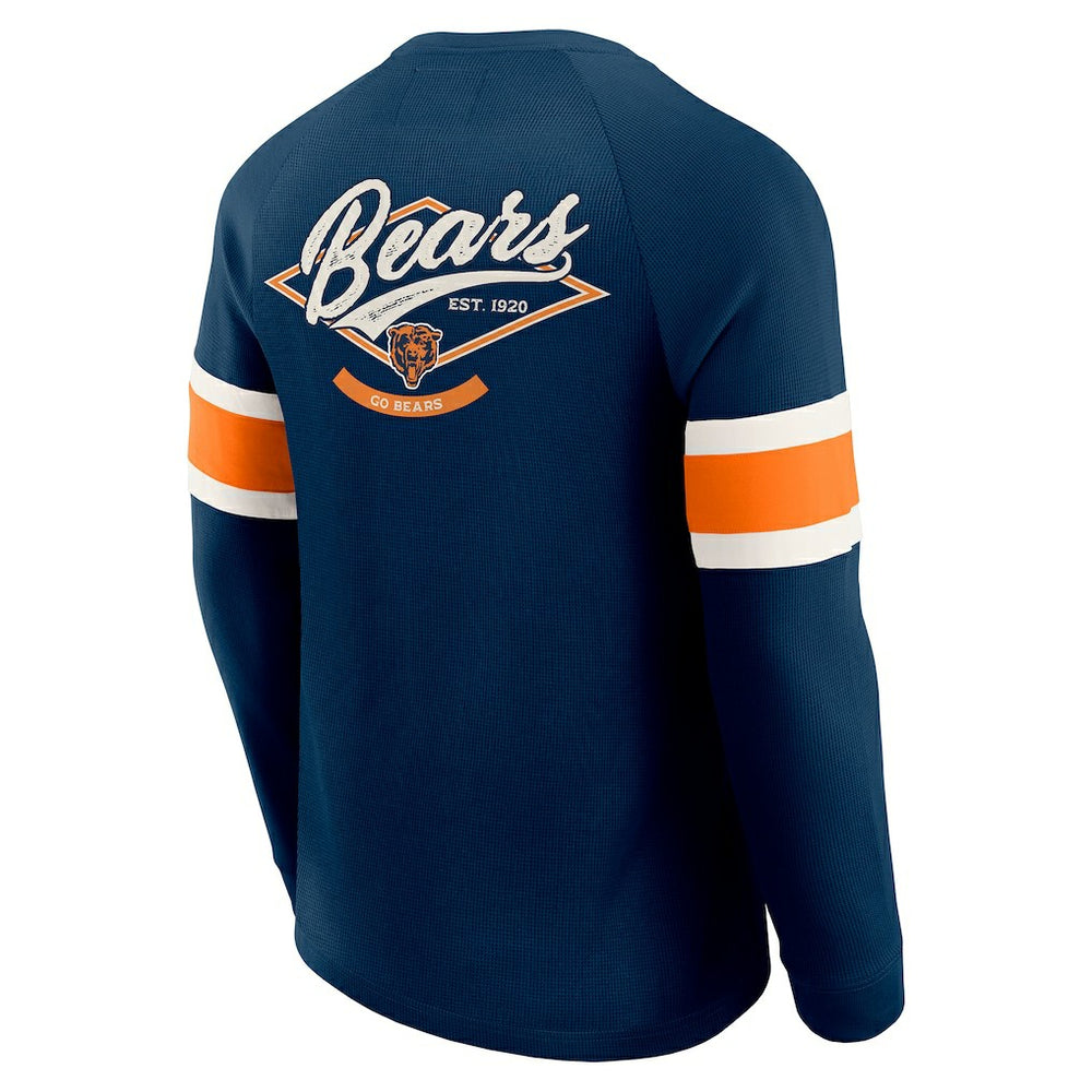 Chicago Bears Darius Rucker Collection Waffle-Knit Raglan Long Sleeve Henley T-Shirt Navy | Fanatics