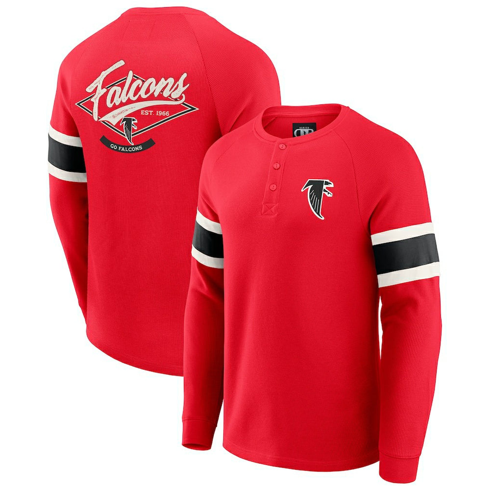 Atlanta Falcons Darius Rucker Collection Waffle-Knit Raglan Long Sleeve Henley T-Shirt Red | Fanatics