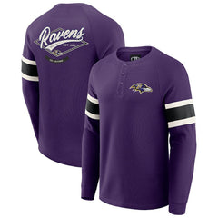 Baltimore Ravens Darius Rucker Collection Waffle-Knit Raglan Long Sleeve Henley T-Shirt Purple | Fanatics
