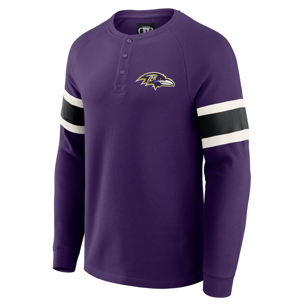 Baltimore Ravens Darius Rucker Collection Waffle-Knit Raglan Long Sleeve Henley T-Shirt Purple | Fanatics