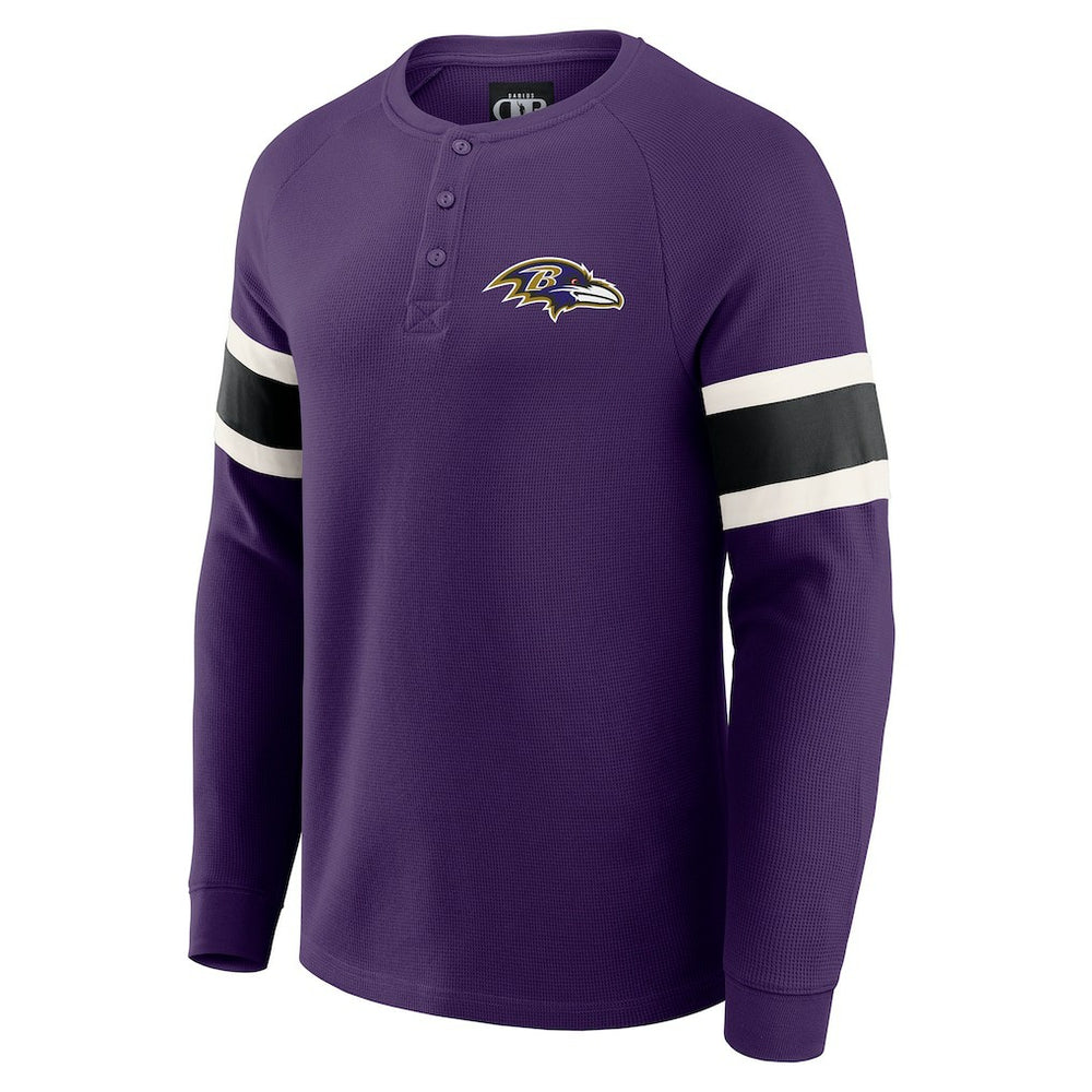 Baltimore Ravens Darius Rucker Collection Waffle-Knit Raglan Long Sleeve Henley T-Shirt Purple | Fanatics