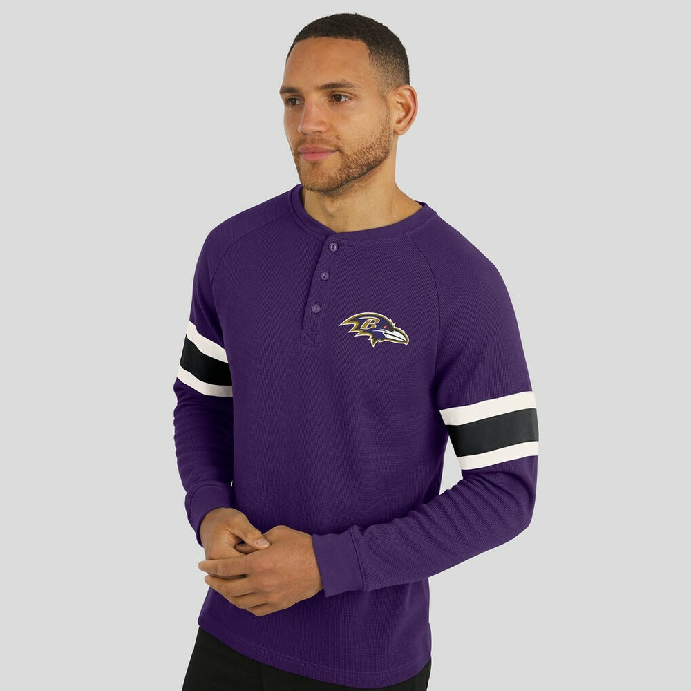 Baltimore Ravens Darius Rucker Collection Waffle-Knit Raglan Long Sleeve Henley T-Shirt Purple | Fanatics