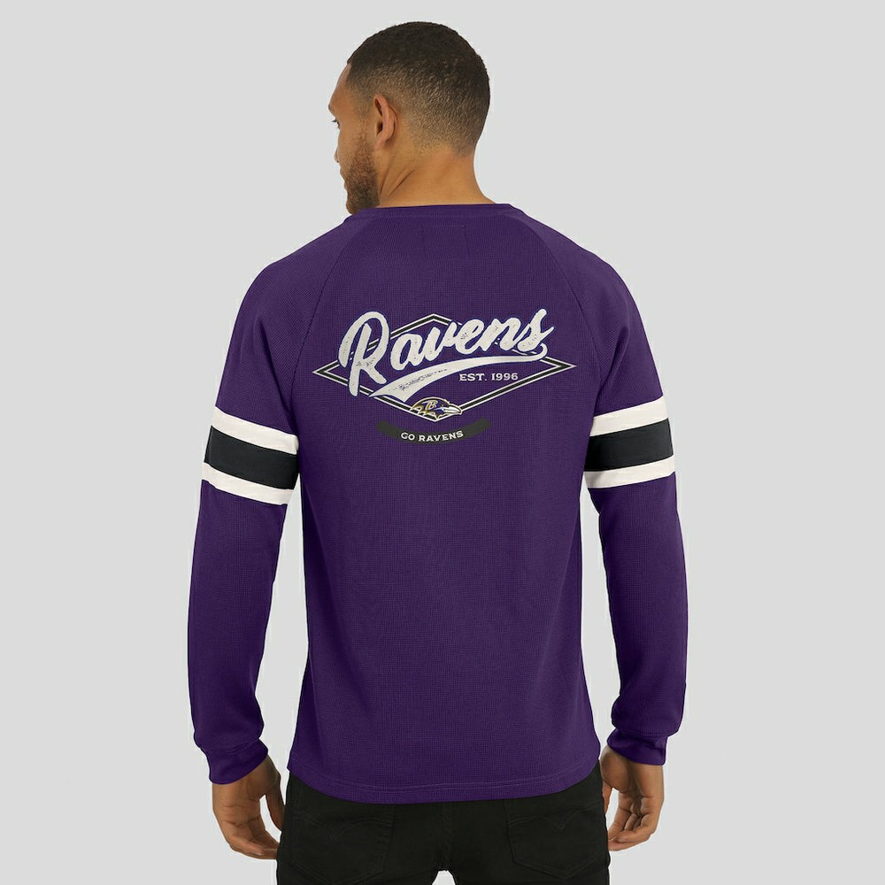 Baltimore Ravens Darius Rucker Collection Waffle-Knit Raglan Long Sleeve Henley T-Shirt Purple | Fanatics