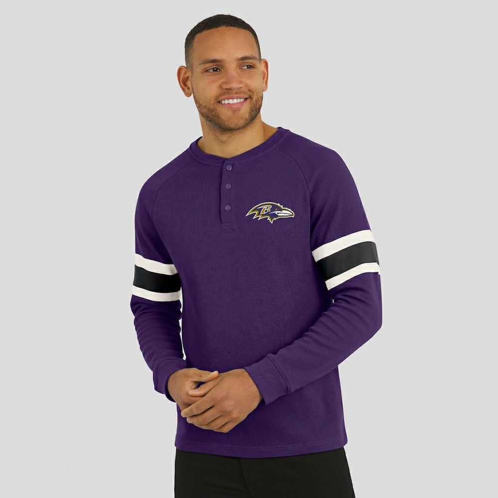 Baltimore Ravens Darius Rucker Collection Waffle-Knit Raglan Long Sleeve Henley T-Shirt Purple | Fanatics