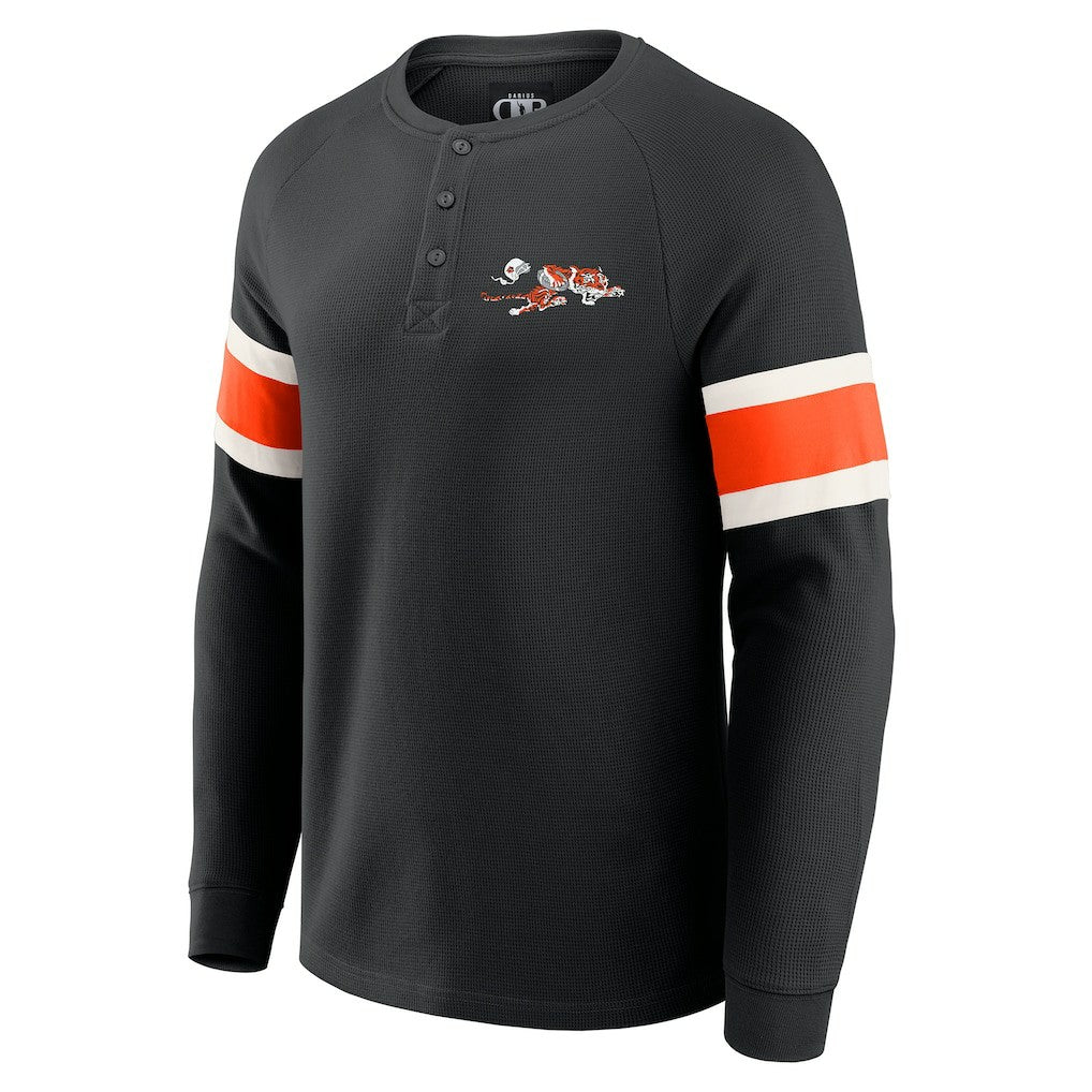 Cincinnati Bengals Darius Rucker Collection Waffle-Knit Raglan Long Sleeve Henley T-Shirt Black | Fanatics