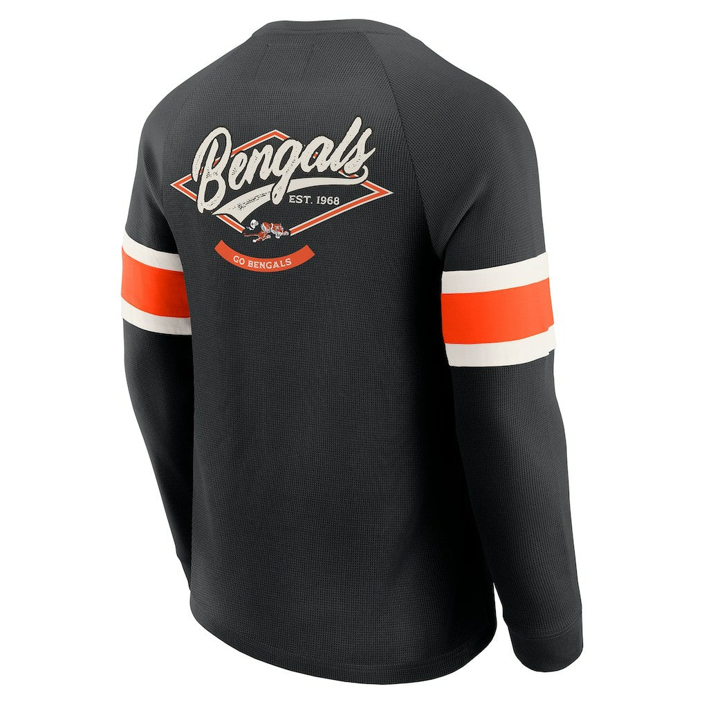 Cincinnati Bengals Darius Rucker Collection Waffle-Knit Raglan Long Sleeve Henley T-Shirt Black | Fanatics