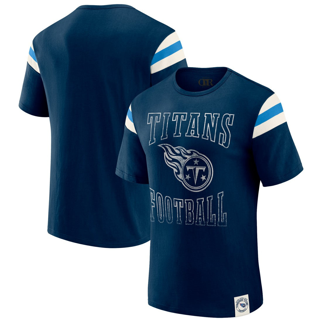 Tennessee Titans Darius Rucker Collection Football Stripe Sleeve T-Shirt Navy | Fanatics