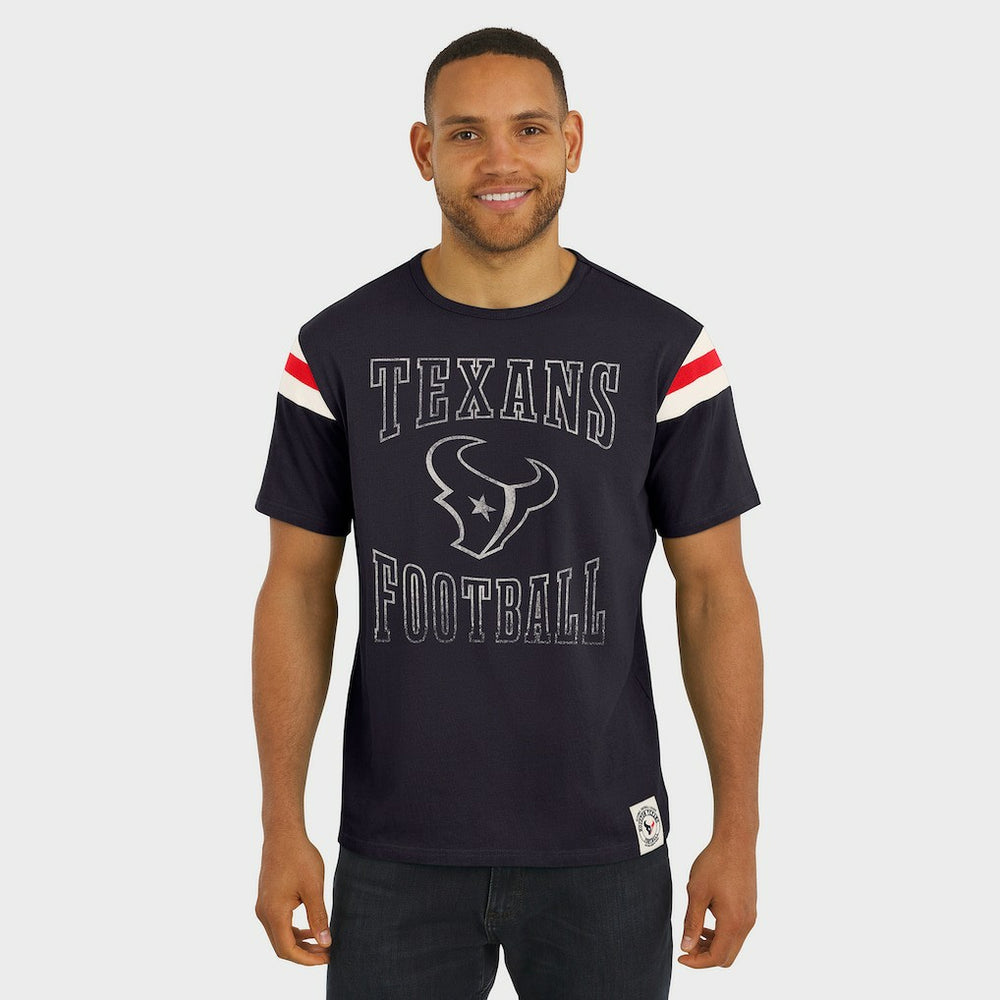 Houston Texans Darius Rucker Collection Football Stripe Sleeve T-Shirt Navy | Fanatics