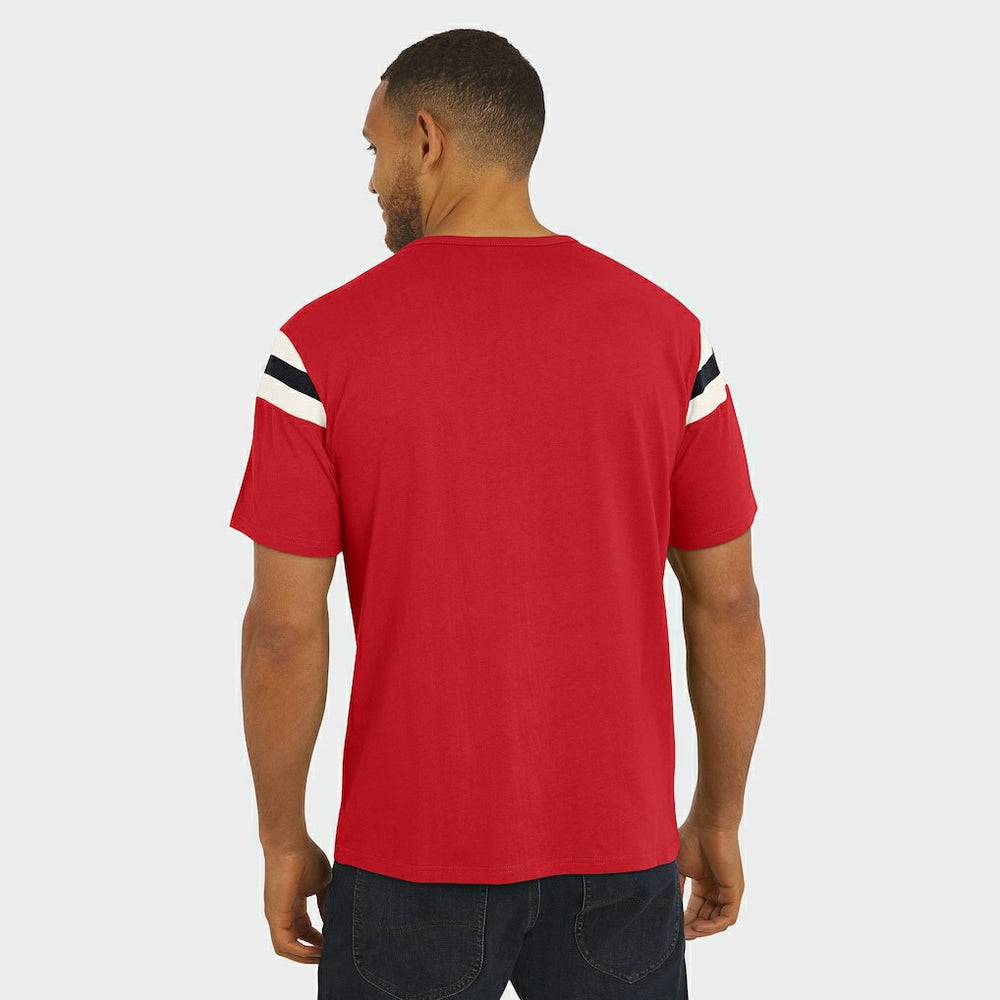 Atlanta Falcons Darius Rucker Collection Football Stripe Sleeve T-Shirt Red | Fanatics